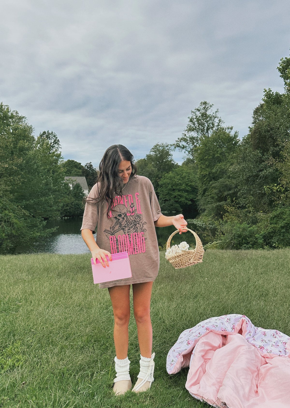 Booked and Blooming Tee