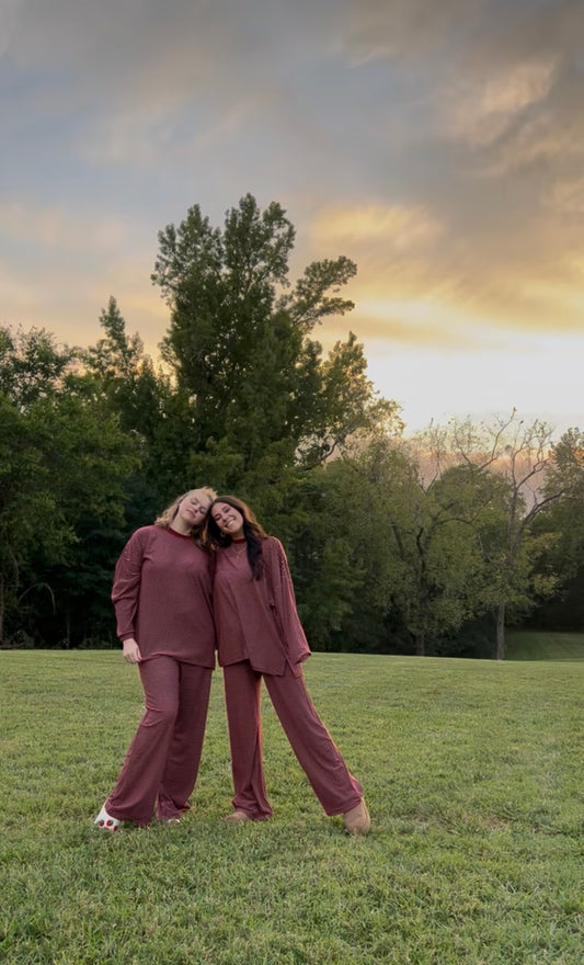 The Weekend Pullover in Merlot