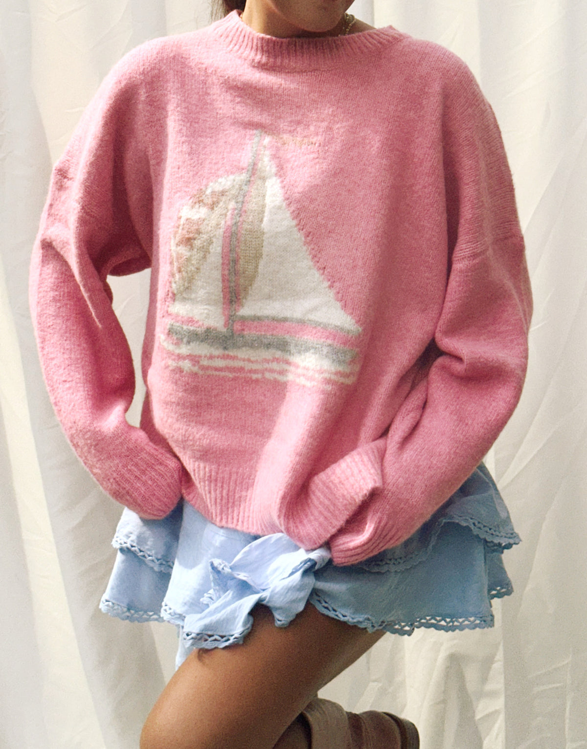 Setting Sail Sweater in Rose