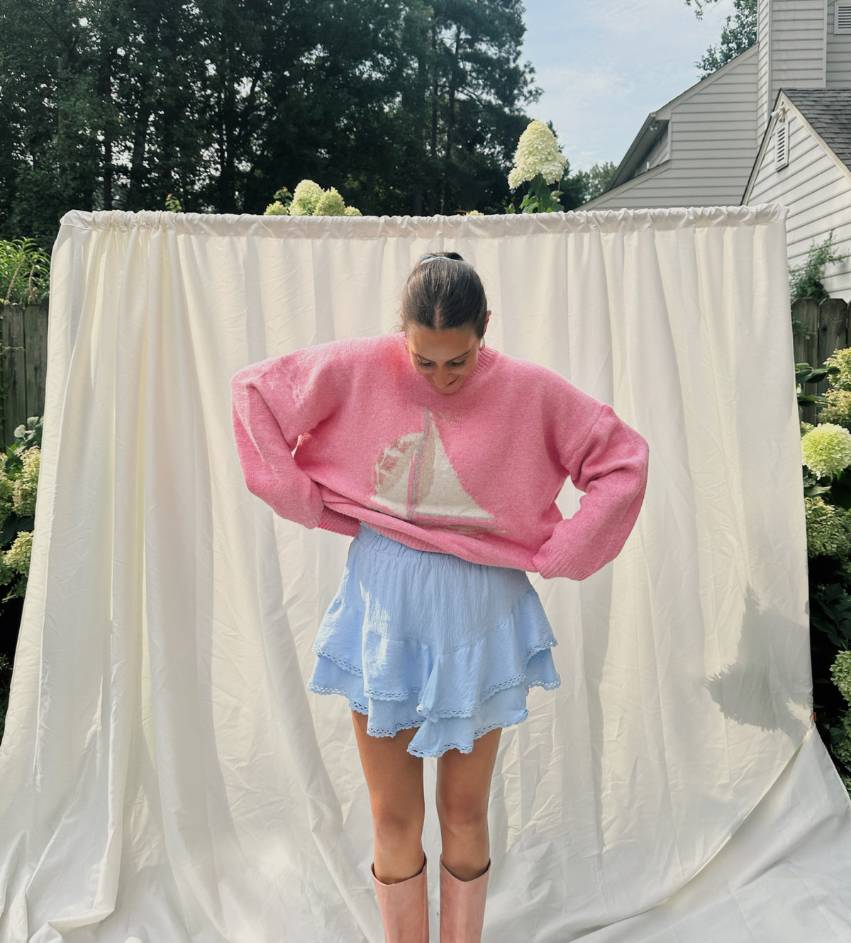 Setting Sail Sweater in Rose