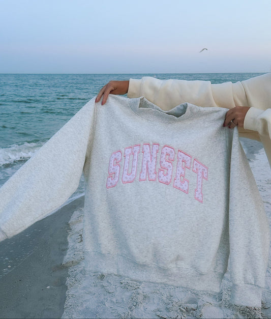 Floral Sunset Mock Neck Pullover